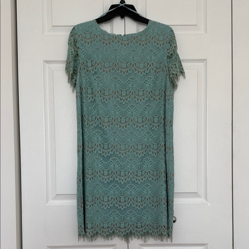 Cynthia Steffe Teal Lace Mini Dress